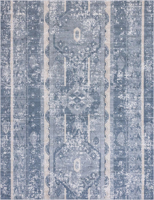 Blue 10' x 13' 1 Portland Rectangle Area Rug 85% Polypropylene & 15% Polyester Vintage Distressed Traditional Carpet for Home Decor for Sale at Rug Engine