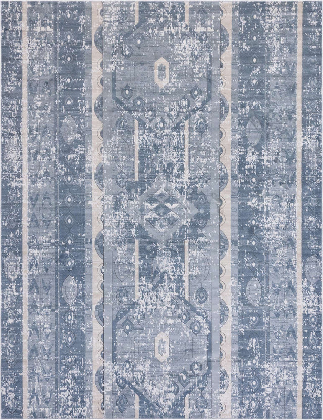 Blue 10' x 13' 1 Portland Rectangle Area Rug 85% Polypropylene & 15% Polyester Vintage Distressed Traditional Carpet for Home Decor for Sale at Rug Engine