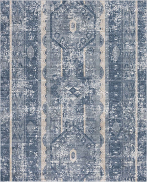 Blue 7' 10 x 10' Portland Rectangle Area Rug 85% Polypropylene & 15% Polyester Vintage Distressed Traditional Carpet for Home Decor for Sale at Rug Engine