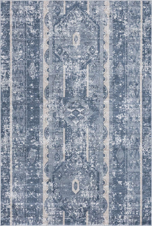 Blue 6' 1 x 9' Portland Rectangle Area Rug 85% Polypropylene & 15% Polyester Vintage Distressed Traditional Carpet for Home Decor for Sale at Rug Engine