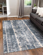 Blue 4' 1 x 6' 1 Portland Rectangle Area Rug 85% Polypropylene & 15% Polyester Vintage Distressed Traditional Carpet for Home Decor for Sale at Rug Engine