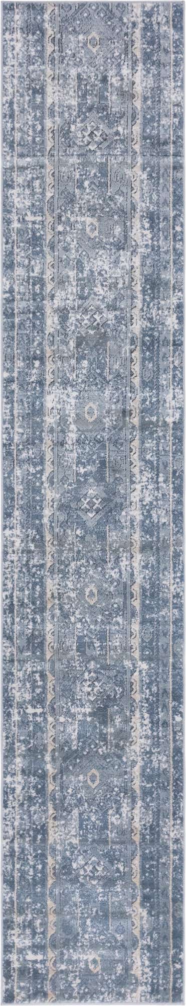 Blue 2' 2 x 12' Portland Runner Area Rug 85% Polypropylene & 15% Polyester Vintage Distressed Traditional Carpet for Home Decor for Sale at Rug Engine