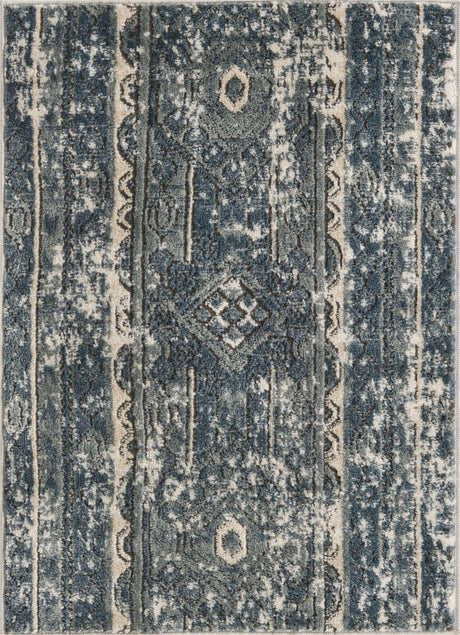 Blue 2' 2 x 3' 1 Portland Rectangle Area Rug 85% Polypropylene & 15% Polyester Vintage Distressed Traditional Carpet for Home Decor for Sale at Rug Engine