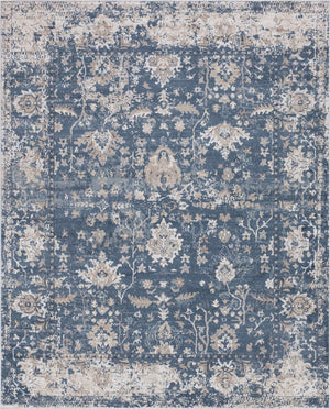 Blue 7' 10 x 10' Portland Rectangle Area Rug 85% Polypropylene & 15% Polyester Vintage Distressed Traditional Carpet for Home Decor for Sale at Rug Engine