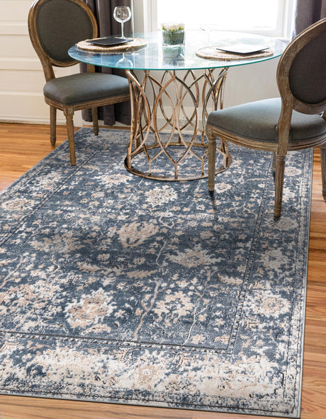 Blue 10' x 13' 1 Portland Rectangle Area Rug 85% Polypropylene & 15% Polyester Vintage Distressed Traditional Carpet for Home Decor for Sale at Rug Engine