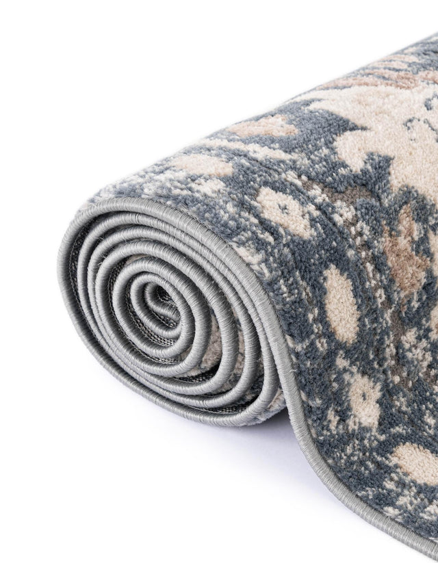 Blue 4' 1 x 6' 1 Portland Rectangle Area Rug 85% Polypropylene & 15% Polyester Vintage Distressed Traditional Carpet for Home Decor for Sale at Rug Engine