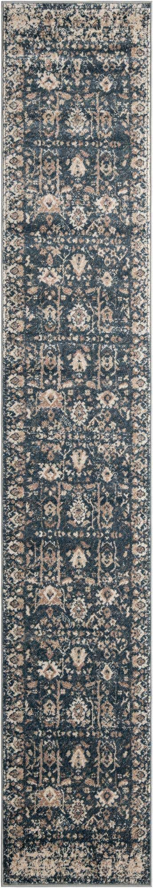Blue 2' 2 x 12' Portland Runner Area Rug 85% Polypropylene & 15% Polyester Vintage Distressed Traditional Carpet for Home Decor for Sale at Rug Engine