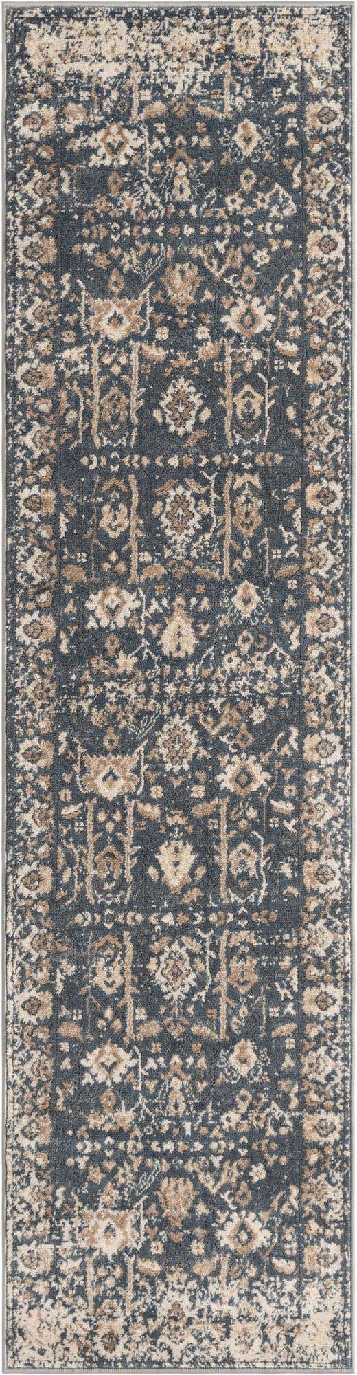 Blue 2' x 8' Portland Runner Area Rug 85% Polypropylene & 15% Polyester Vintage Distressed Traditional Carpet for Home Decor for Sale at Rug Engine