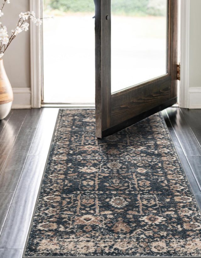Blue 2' x 8' Portland Runner Area Rug 85% Polypropylene & 15% Polyester Vintage Distressed Traditional Carpet for Home Decor for Sale at Rug Engine