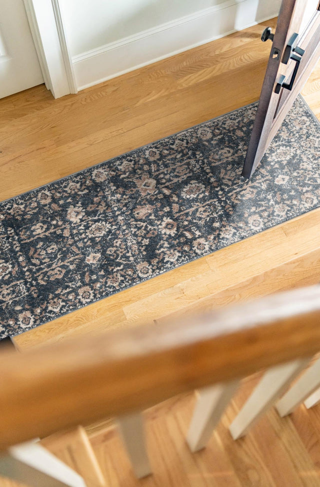 Blue 2' 2 x 12' Portland Runner Area Rug 85% Polypropylene & 15% Polyester Vintage Distressed Traditional Carpet for Home Decor for Sale at Rug Engine