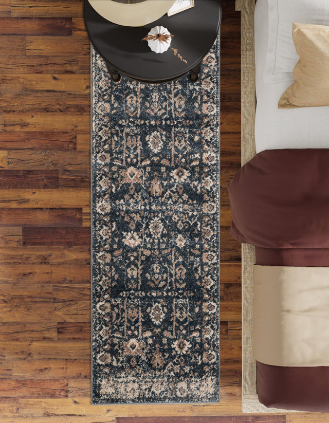 Blue 2' x 6' 1 Portland Runner Area Rug 85% Polypropylene & 15% Polyester Vintage Distressed Traditional Carpet for Home Decor for Sale at Rug Engine