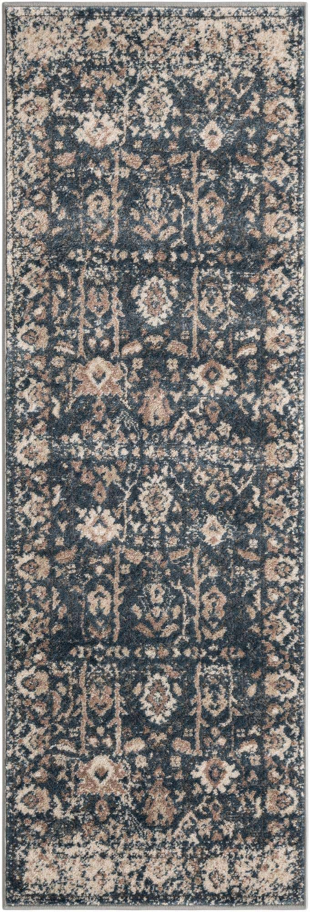 Blue 2' x 6' 1 Portland Runner Area Rug 85% Polypropylene & 15% Polyester Vintage Distressed Traditional Carpet for Home Decor for Sale at Rug Engine