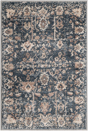 Blue 2' 2 x 3' 1 Portland Rectangle Area Rug 85% Polypropylene & 15% Polyester Vintage Distressed Traditional Carpet for Home Decor for Sale at Rug Engine