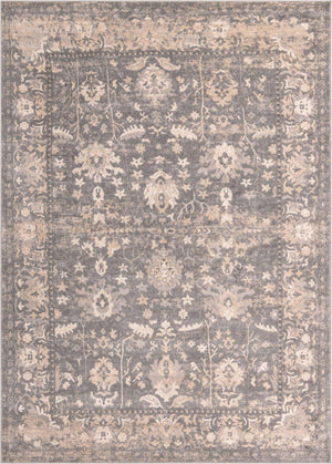 Gray 7' 10 x 11' Portland Rectangle Area Rug 85% Polypropylene & 15% Polyester Vintage Distressed Traditional Carpet for Home Decor for Sale at Rug Engine