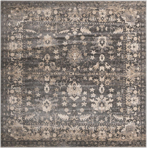 Gray 7' 10 x 7' 10 Portland Square Area Rug 85% Polypropylene & 15% Polyester Vintage Distressed Traditional Carpet for Home Decor for Sale at Rug Engine