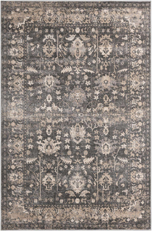 Gray 6' 1 x 9' Portland Rectangle Area Rug 85% Polypropylene & 15% Polyester Vintage Distressed Traditional Carpet for Home Decor for Sale at Rug Engine