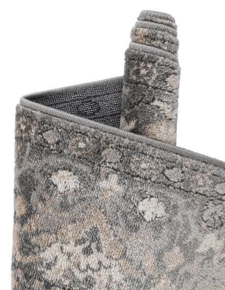 Gray 4' 1 x 4' 1 Portland Square Area Rug 85% Polypropylene & 15% Polyester Vintage Distressed Traditional Carpet for Home Decor for Sale at Rug Engine