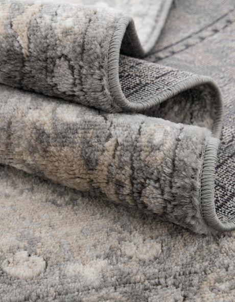 Gray 4' 1 x 4' 1 Portland Square Area Rug 85% Polypropylene & 15% Polyester Vintage Distressed Traditional Carpet for Home Decor for Sale at Rug Engine