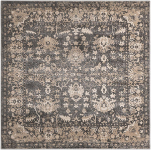 Gray 6' 1 x 6' 1 Portland Square Area Rug 85% Polypropylene & 15% Polyester Vintage Distressed Traditional Carpet for Home Decor for Sale at Rug Engine