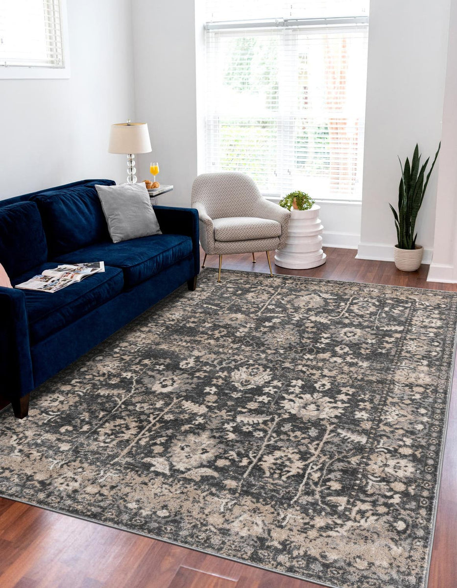 Gray 7' 10 x 10' Portland Rectangle Area Rug 85% Polypropylene & 15% P ...
