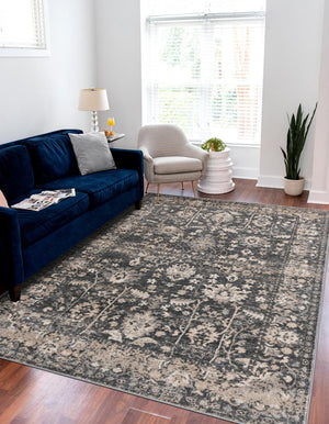 Gray 7' 1 x 10' Portland Rectangle Area Rug 85% Polypropylene & 15% Polyester Vintage Distressed Traditional Carpet for Home Decor for Sale at Rug Engine