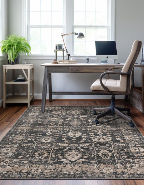 Gray 10' x 14' 1 Portland Rectangle Area Rug 85% Polypropylene & 15% Polyester Vintage Distressed Traditional Carpet for Home Decor for Sale at Rug Engine