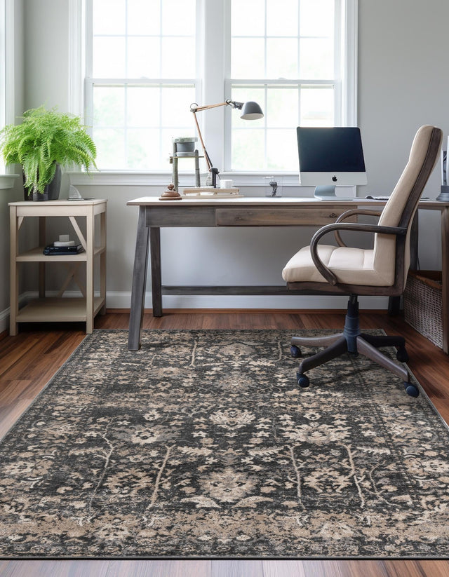 Gray 10' x 14' 1 Portland Rectangle Area Rug 85% Polypropylene & 15% Polyester Vintage Distressed Traditional Carpet for Home Decor for Sale at Rug Engine