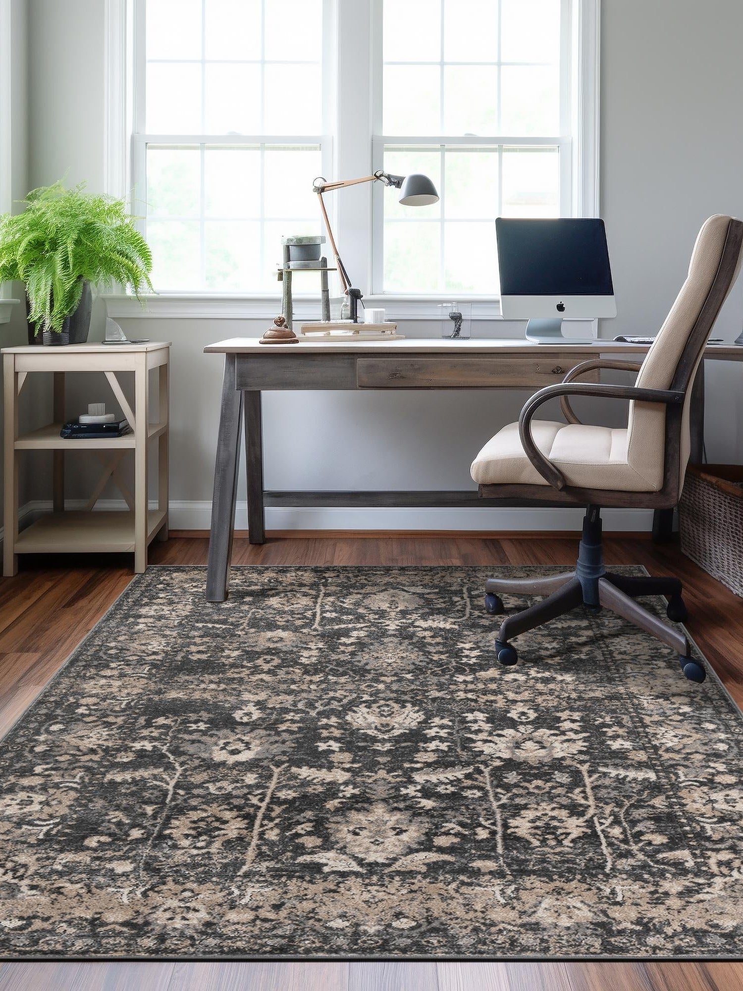 Gray 10' x 13' 1 Portland Rectangle Area Rug 85% Polypropylene & 15% Polyester Vintage Distressed Traditional Carpet for Home Decor for Sale at Rug Engine