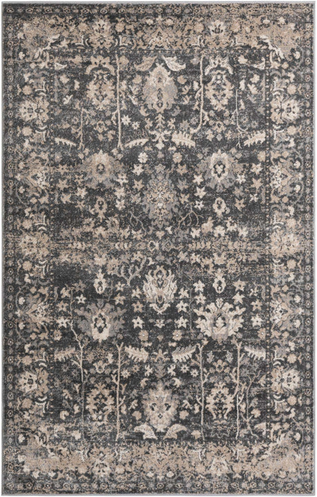 Gray 5' 3 x 8' Portland Rectangle Area Rug 85% Polypropylene & 15% Polyester Vintage Distressed Traditional Carpet for Home Decor for Sale at Rug Engine