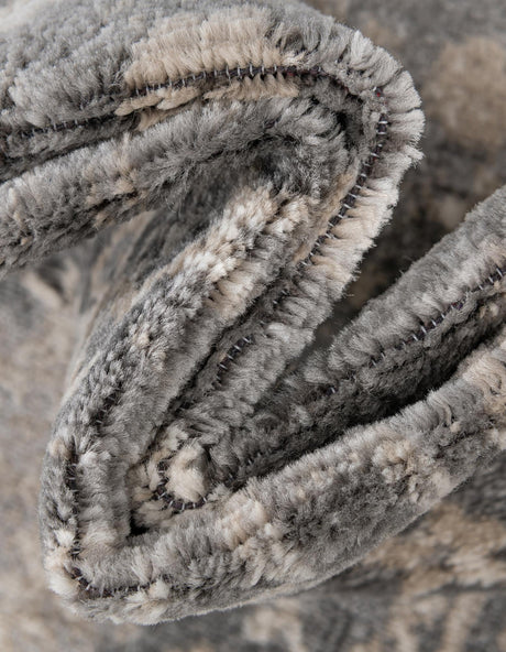 Gray 3' 1 x 3' 1 Portland Round Area Rug 85% Polypropylene & 15% Polyester Vintage Distressed Traditional Carpet for Home Decor for Sale at Rug Engine