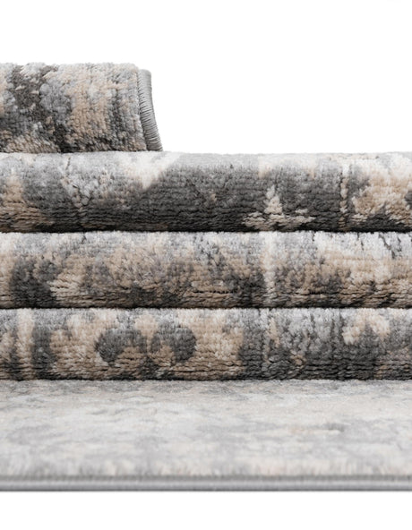 Gray 3' 1 x 3' 1 Portland Round Area Rug 85% Polypropylene & 15% Polyester Vintage Distressed Traditional Carpet for Home Decor for Sale at Rug Engine