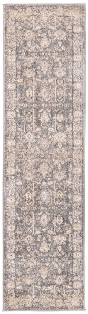 Gray 2' x 8' Portland Runner Area Rug 85% Polypropylene & 15% Polyester Vintage Distressed Traditional Carpet for Home Decor for Sale at Rug Engine