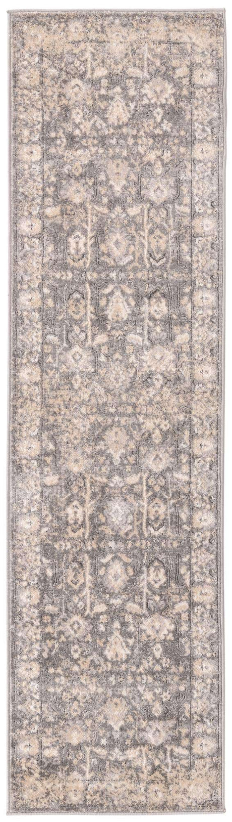 Gray 2' x 8' Portland Runner Area Rug 85% Polypropylene & 15% Polyester Vintage Distressed Traditional Carpet for Home Decor for Sale at Rug Engine
