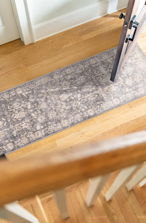 Gray 2' x 6' 1 Portland Runner Area Rug 85% Polypropylene & 15% Polyester Vintage Distressed Traditional Carpet for Home Decor for Sale at Rug Engine
