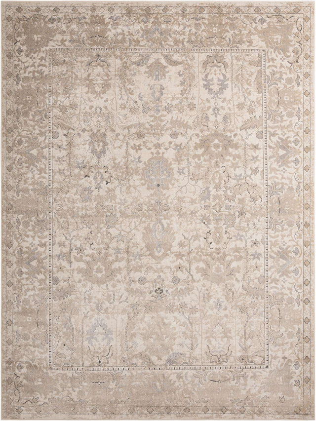 Ivory 10' x 13' 1 Portland Rectangle Area Rug 85% Polypropylene & 15% Polyester Vintage Distressed Traditional Carpet for Home Decor for Sale at Rug Engine