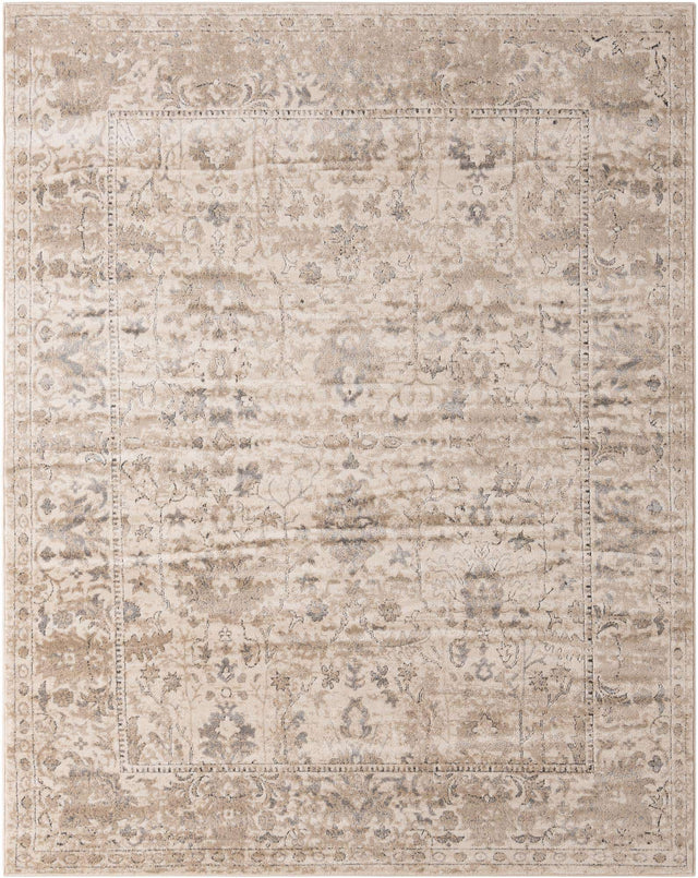 Ivory 7' 10 x 10' Portland Rectangle Area Rug 85% Polypropylene & 15% Polyester Vintage Distressed Traditional Carpet for Home Decor for Sale at Rug Engine