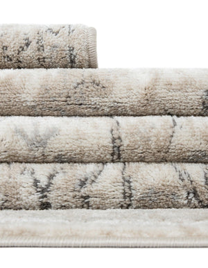 Ivory 5' 3 x 5' 3 Portland Square Area Rug 85% Polypropylene & 15% Polyester Vintage Distressed Traditional Carpet for Home Decor for Sale at Rug Engine