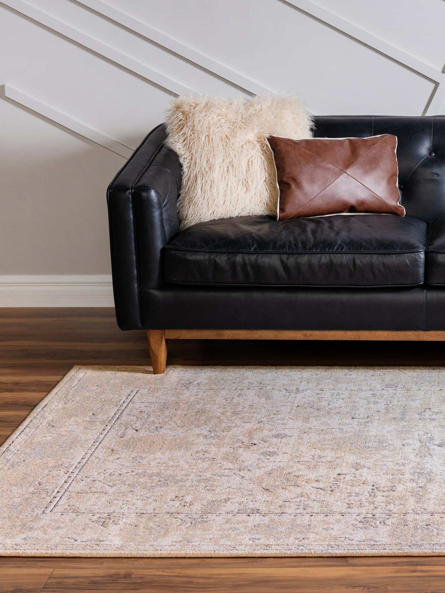 Ivory 5' 3 x 8' Portland Rectangle Area Rug 85% Polypropylene & 15% Polyester Vintage Distressed Traditional Carpet for Home Decor for Sale at Rug Engine