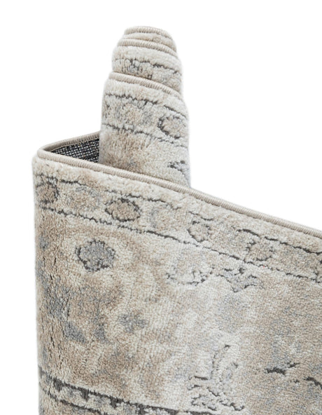 Ivory 9' x 12' Portland Rectangle Area Rug 85% Polypropylene & 15% Polyester Vintage Distressed Traditional Carpet for Home Decor for Sale at Rug Engine