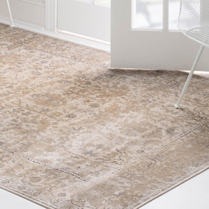 Ivory 7' 1 x 10' Portland Rectangle Area Rug 85% Polypropylene & 15% Polyester Vintage Distressed Traditional Carpet for Home Decor for Sale at Rug Engine