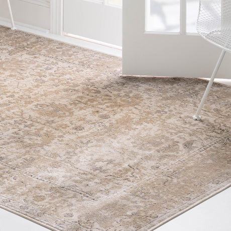 Ivory 7' 1 x 10' Portland Rectangle Area Rug 85% Polypropylene & 15% Polyester Vintage Distressed Traditional Carpet for Home Decor for Sale at Rug Engine