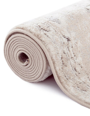 Ivory 7' 10 x 7' 10 Portland Round Area Rug 85% Polypropylene & 15% Polyester Vintage Distressed Traditional Carpet for Home Decor for Sale at Rug Engine
