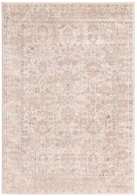 Ivory 4' 1 x 6' 1 Portland Rectangle Area Rug 85% Polypropylene & 15% Polyester Vintage Distressed Traditional Carpet for Home Decor for Sale at Rug Engine