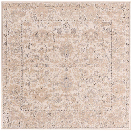 Ivory 4' 1 x 4' 1 Portland Square Area Rug 85% Polypropylene & 15% Polyester Vintage Distressed Traditional Carpet for Home Decor for Sale at Rug Engine