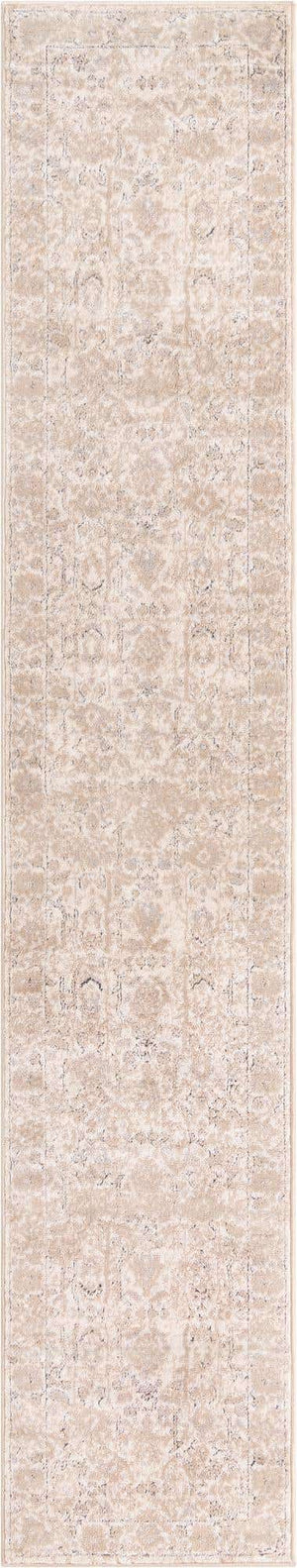 Ivory 2' 2 x 12' Portland Runner Area Rug 85% Polypropylene & 15% Polyester Vintage Distressed Traditional Carpet for Home Decor for Sale at Rug Engine