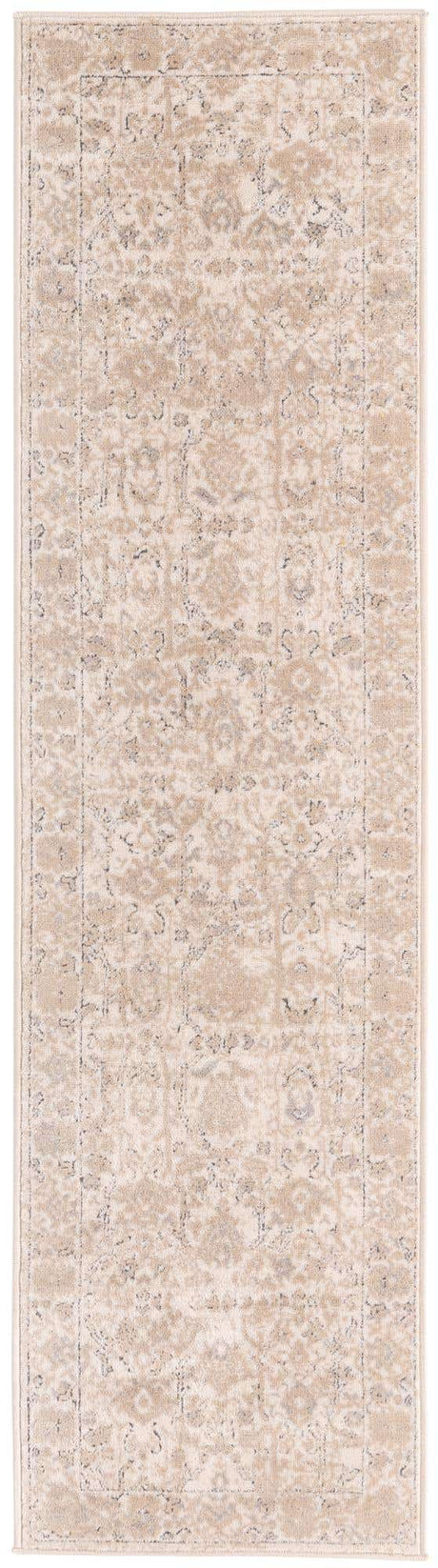 Ivory 2' x 8' Portland Runner Area Rug 85% Polypropylene & 15% Polyester Vintage Distressed Traditional Carpet for Home Decor for Sale at Rug Engine