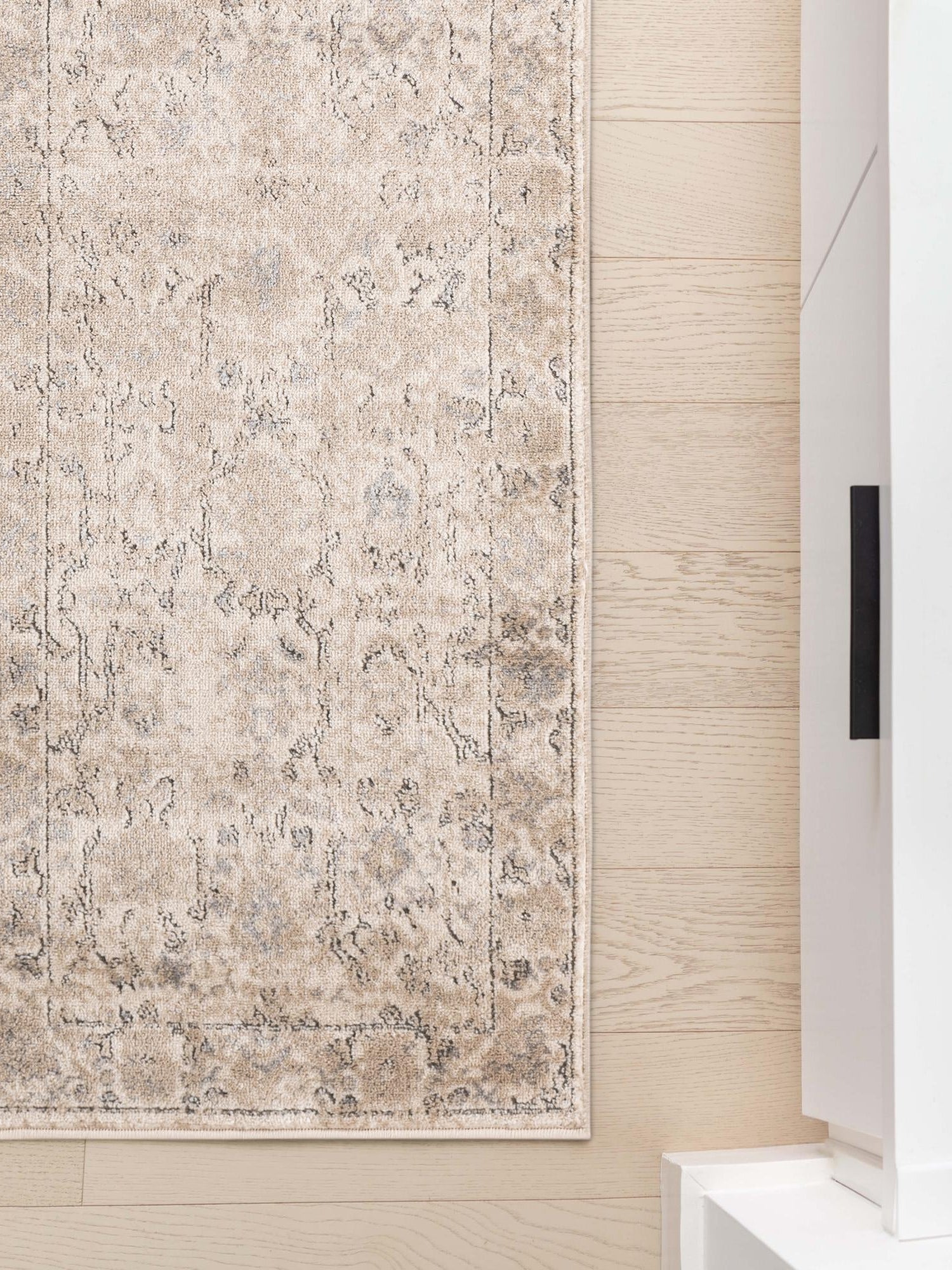Ivory 2' x 8' Portland Runner Area Rug 85% Polypropylene & 15% Polyester Vintage Distressed Traditional Carpet for Home Decor for Sale at Rug Engine