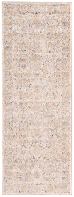 Ivory 2' x 6' 1 Portland Runner Area Rug 85% Polypropylene & 15% Polyester Vintage Distressed Traditional Carpet for Home Decor for Sale at Rug Engine