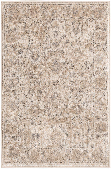 Ivory 2' 2 x 3' 1 Portland Rectangle Area Rug 85% Polypropylene & 15% Polyester Vintage Distressed Traditional Carpet for Home Decor for Sale at Rug Engine