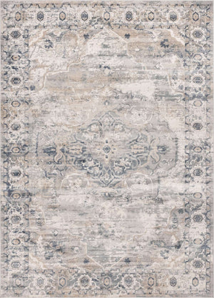 Gray 10' x 14' 1 Portland Rectangle Area Rug 85% Polypropylene & 15% Polyester Vintage Distressed Traditional Carpet for Home Decor for Sale at Rug Engine